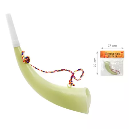 Corneta pirata de plástico con cordel, accesorio para disfraz de corsario, carnaval, halloween, fiestas, cosplay, cumpleaños, 17