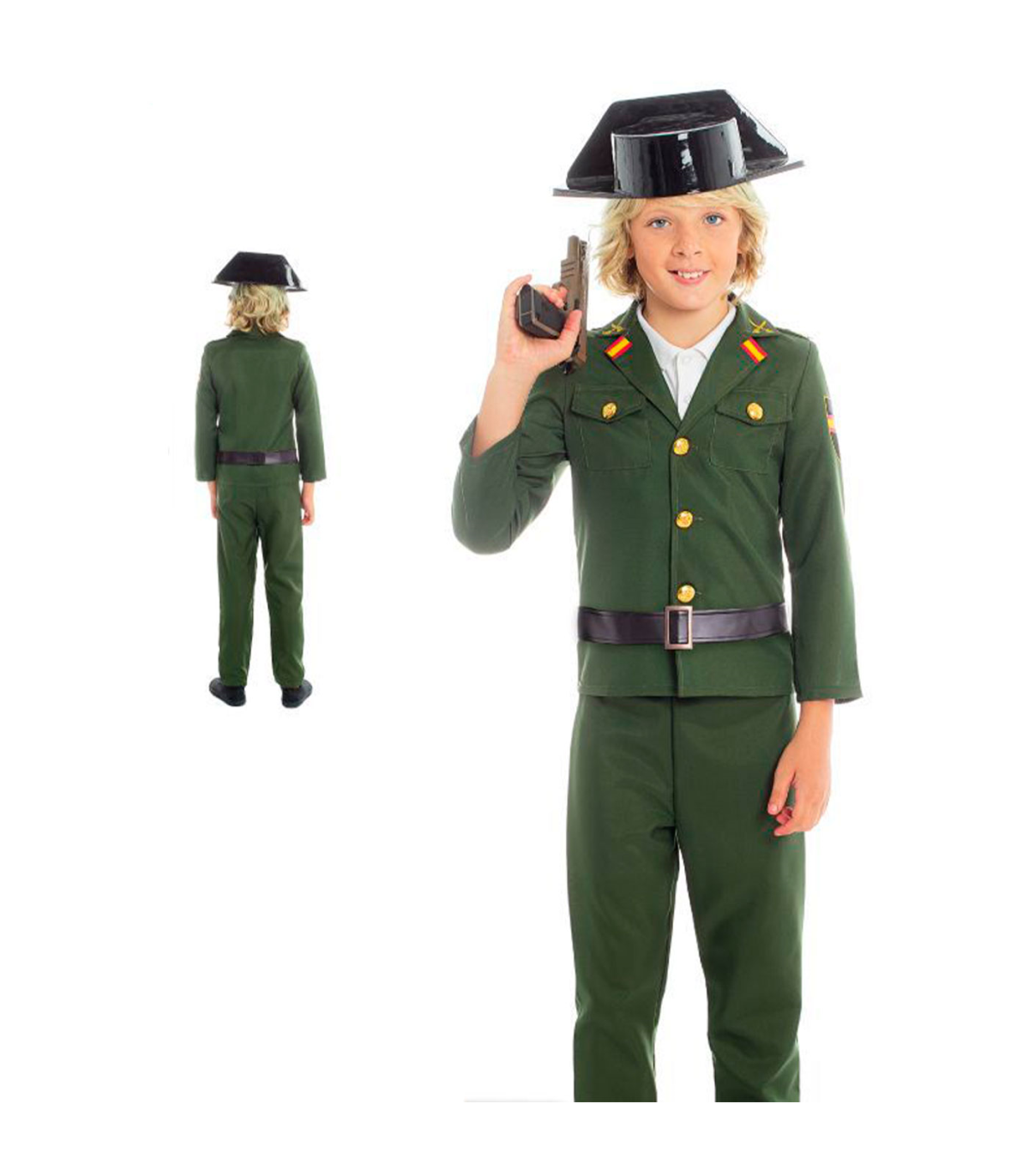 Disfraz policia verde Infantil.