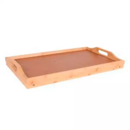 Mesa bandeja plegable de bambú ecológico con asas 50x30 cm Mesa bandeja plegable de bambú ecológico con asas 50x30 cm