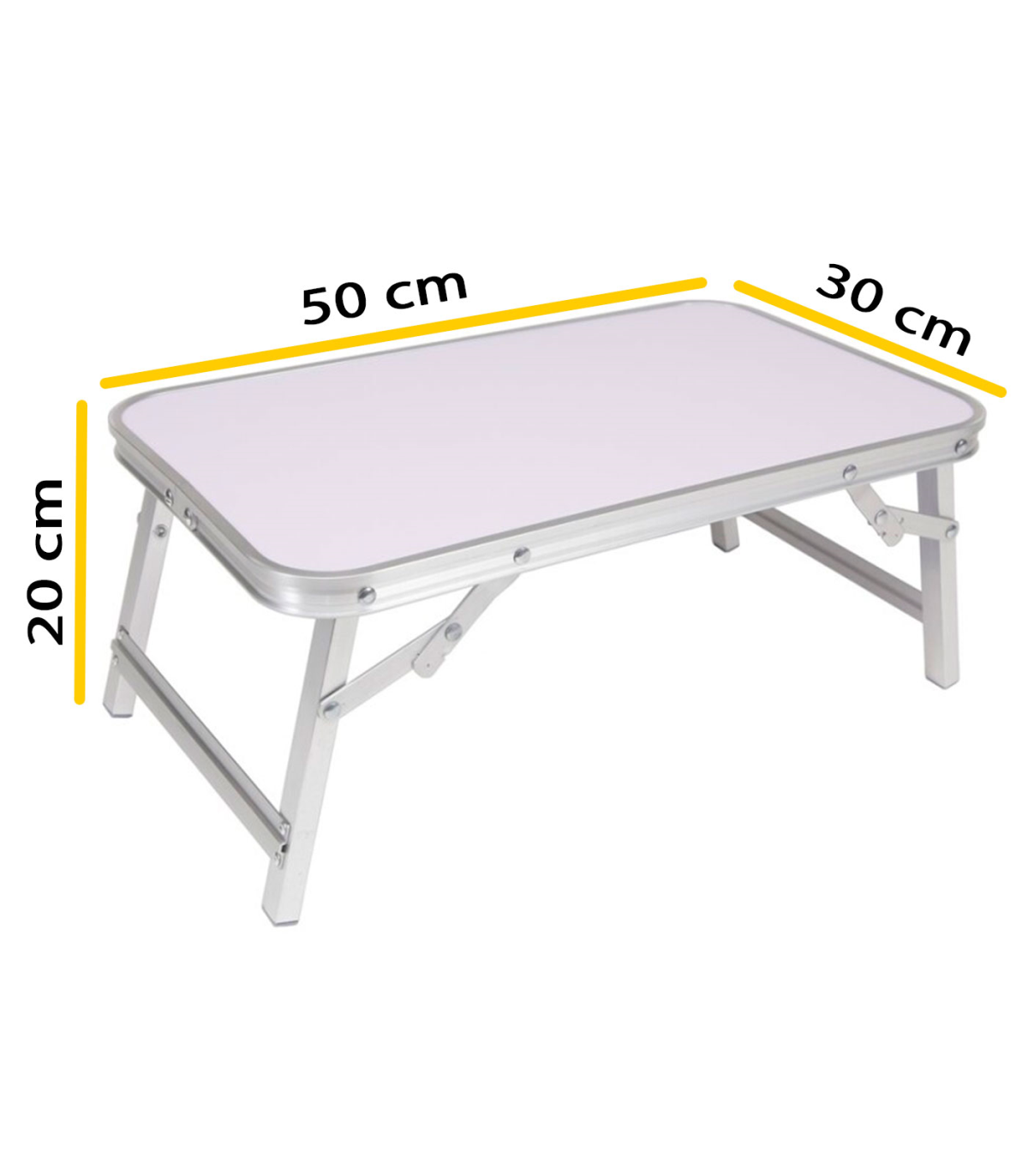 Tradineur - Mesa de aluminio plegable para cama, bandeja con patas