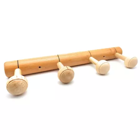 Perchero de Madera Clásico 4 Pomos para Pared 5x43x10,5 cm Perchero de Madera Clásico 4 Pomos para Pared 5x43x10,5 cm