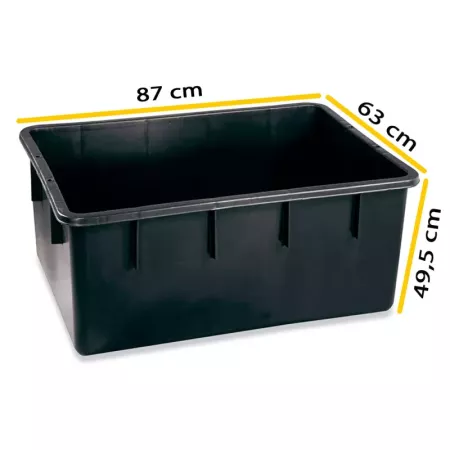 Tradineur - Cubo de plástico rectangular para mortero, tina, depósito, tanque, barreño, contenedor de agua para riego, construcc Tradineur - Cubo de plástico rectangular para mortero, tina, depósito, tanque, barreño, contenedor de agua para riego, construcc