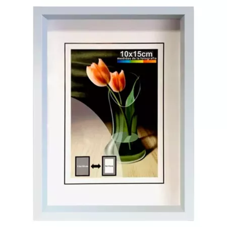 Portafotos PVC Blanco 10x15 cm con Soporte para Oficina y Hogar Portafotos PVC Blanco 10x15 cm con Soporte para Oficina y Hogar