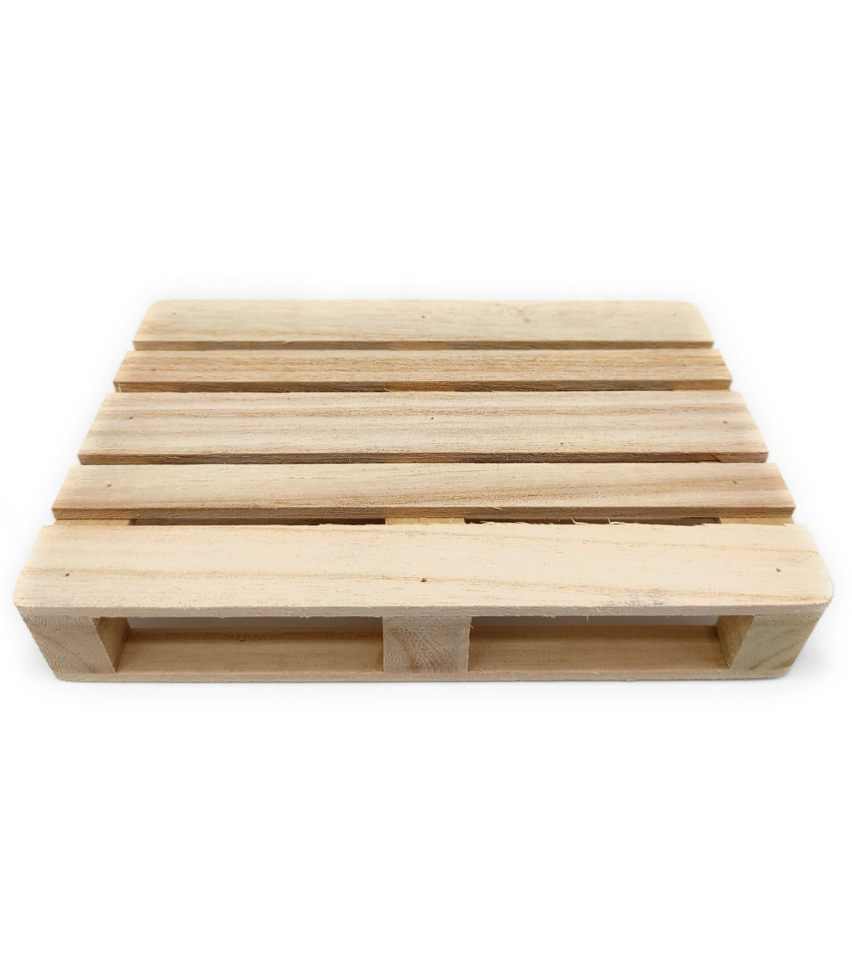 Tradineur - Pack de 6 bandejas de madera estilo palet multiusos 17,6 x 11,3  x 3 cm. Posavasos, tabla, plato ideal para servir ta