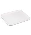 Tradineur - Bandeja reutilizable rectangular, polipropileno, hostelería, bares, restaurantes, hogar, fabricada en España (Blanco, 41,2 x 30,7 x 1,8 cm)