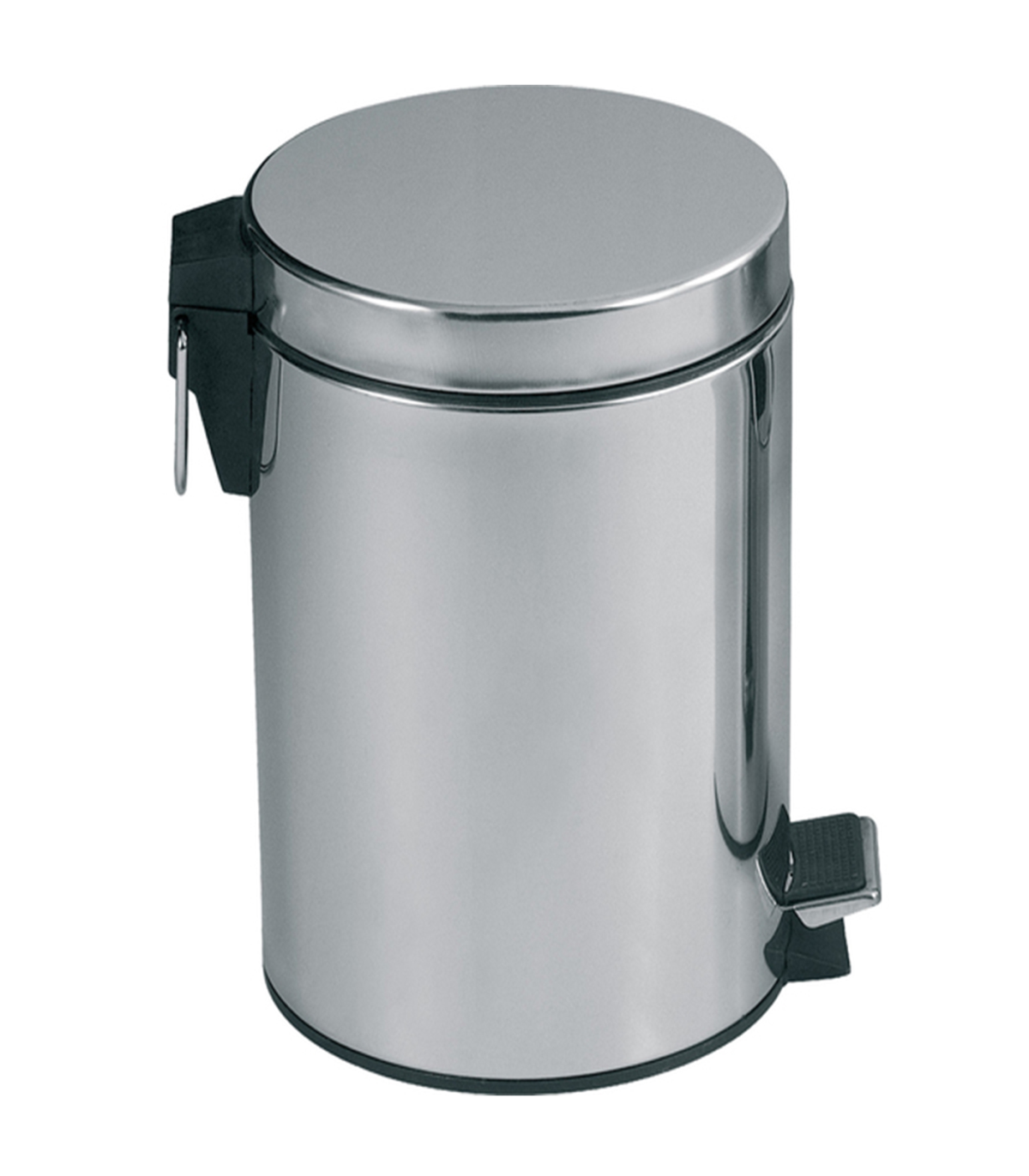 WENKO Canasta, cubo de basura pequeño con tapa y pedal, cubo de basura para  baño con cubo interior extraíble, acero inoxidable, 0.79 galones, 9.84 x