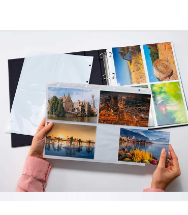 Tradineur - Pack de 10 hojas para álbum fotográfico - Fotografías de 20 x  15 cm - 4 espacios por hoja - Ideal para guardar todas