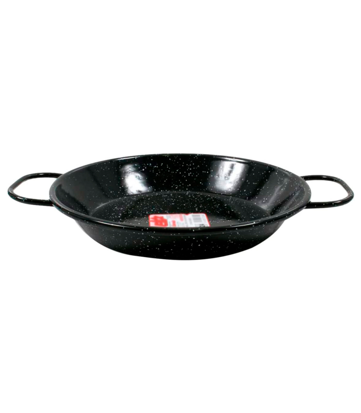 Tradineur - Paellera valenciana de acero esmaltado 24 cm, 2 raciones, color  negro, cocinar arroces, apta para gas, vitrocerámica