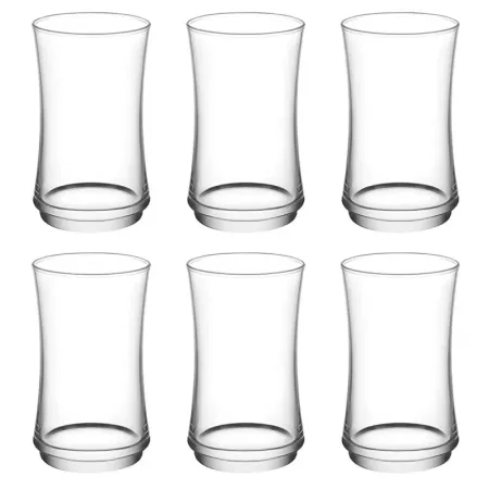 Tradineur - Set de 6 vasos de cristal, modelo Lune, base gruesa, servir cócteles, refrescos, resistentes, aptos para lavavajilla