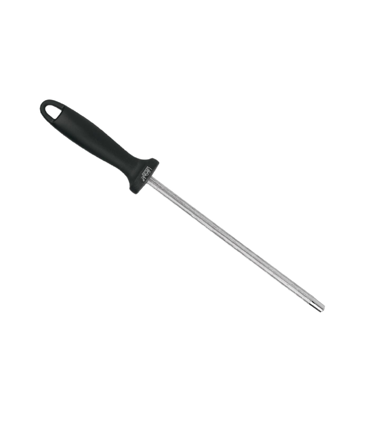 Afilador de cuchillos manual de acero 20 cm con mango de plástico negro, afilador  profesional de cocina para cuchillos jamoneros
