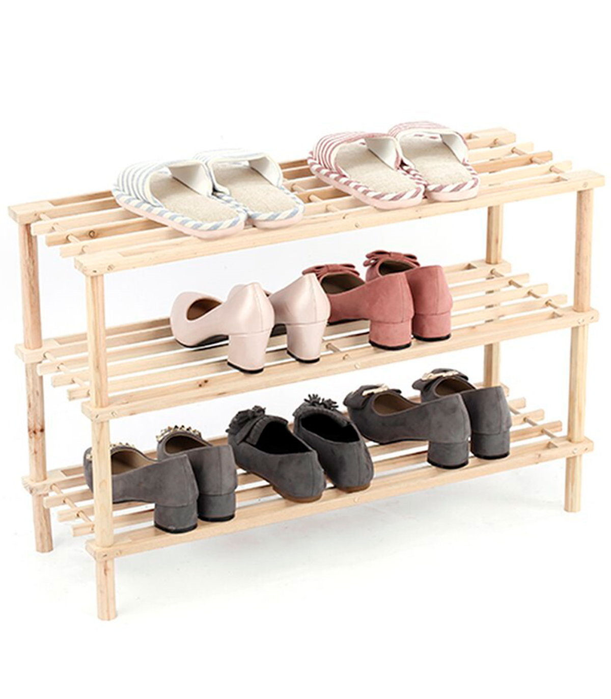 Zapatero de madera con 3 niveles, soporte para calzado, estantería para  zapatos, recibidor, pasillo, dormitorio - 74