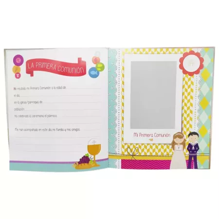 Libro de Primera Comunión para Niña con Fotos y Dedicatorias
