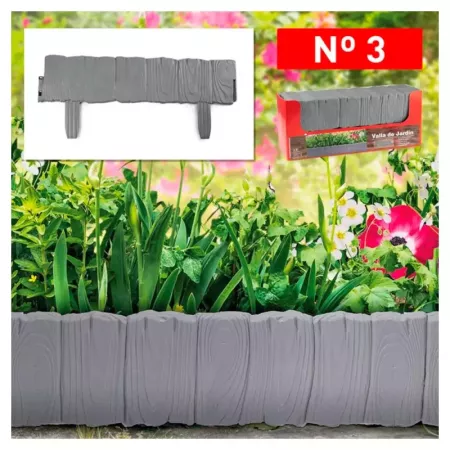 Tradineur - Valla de plástico - Nº 3 - Borde Flexible para jardín - Delimitacion borde para cespéd, plantas, flores, decoración