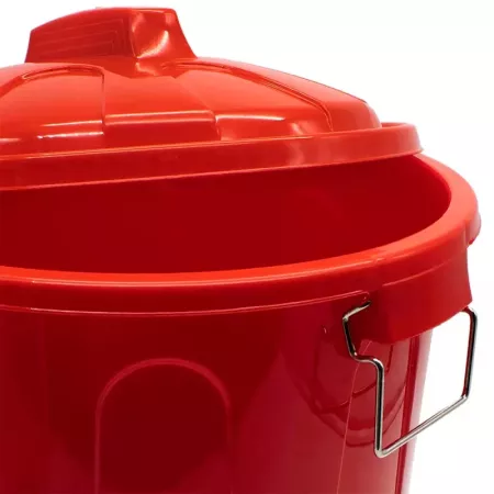 Tradineur - Cubo de basura con asas metálicas, plástico, contenedor de residuos, papelera con tapa, reciclaje, industrial, fabri