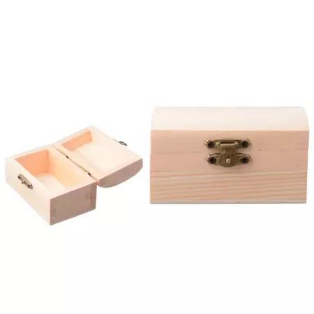 Caja de Madera Natural 5x9x5,5 cm con Cierre Metálico Caja de Madera Natural 5x9x5,5 cm con Cierre Metálico