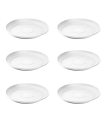 Pack de 6 platos de plástico blanco para macetas de 20-25 cm "Mediterránea". Bandejas, platillos marrón redondos para tiestos de interior, exterior, jardín, terraza o balcón