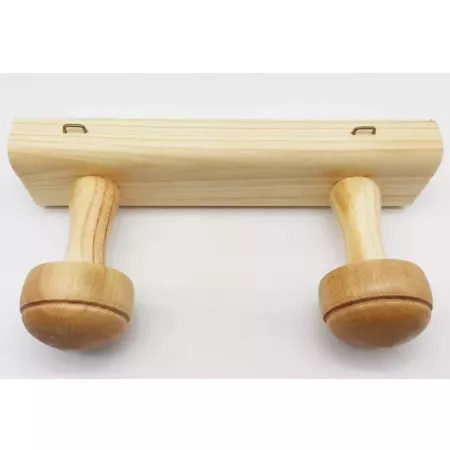 Tradineur - Perchero de madera con 2 pomos y ganchos para pared, soporte para abrigos, sombreros, estilo tradicional, pasillo, d