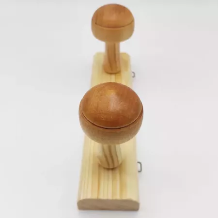 Tradineur - Perchero de madera con 2 pomos y ganchos para pared, soporte para abrigos, sombreros, estilo tradicional, pasillo, d