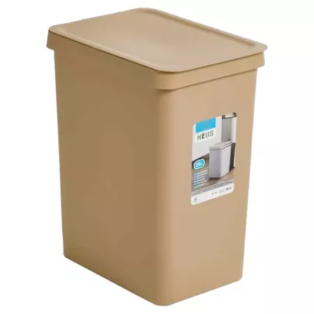 Tradineur - Cubo de basura rectangular con tapa - Fabricado en Plástico - Capacidad de 28 Litros - 44,5 x 35 x 25 cm - Color Ale Tradineur - Cubo de basura rectangular con tapa - Fabricado en Plástico - Capacidad de 28 Litros - 44,5 x 35 x 25 cm - Color Ale