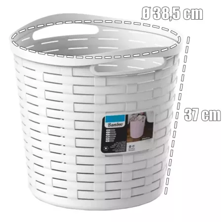 Tradineur - Cesta redonda con asas - Fabricado en plástico - Especial para baños de hogar o trabajo - 30 Litros - Ø 38,5 cm - Co