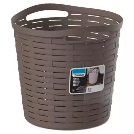 Tradineur - Cesta redonda con asas - Fabricado en plástico - Especial para baños de hogar o trabajo - 30 Litros - Ø 38,5 cm - Co