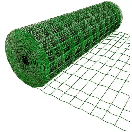 Tradineur - Rollo de malla metálica plastificada cuadrada, valla, cierre de alambre, cercar jardín, gallinero, finca, alta resis