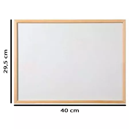 Pizarra Blanca 30x40 cm Marco Madera - Fácil de Borrar