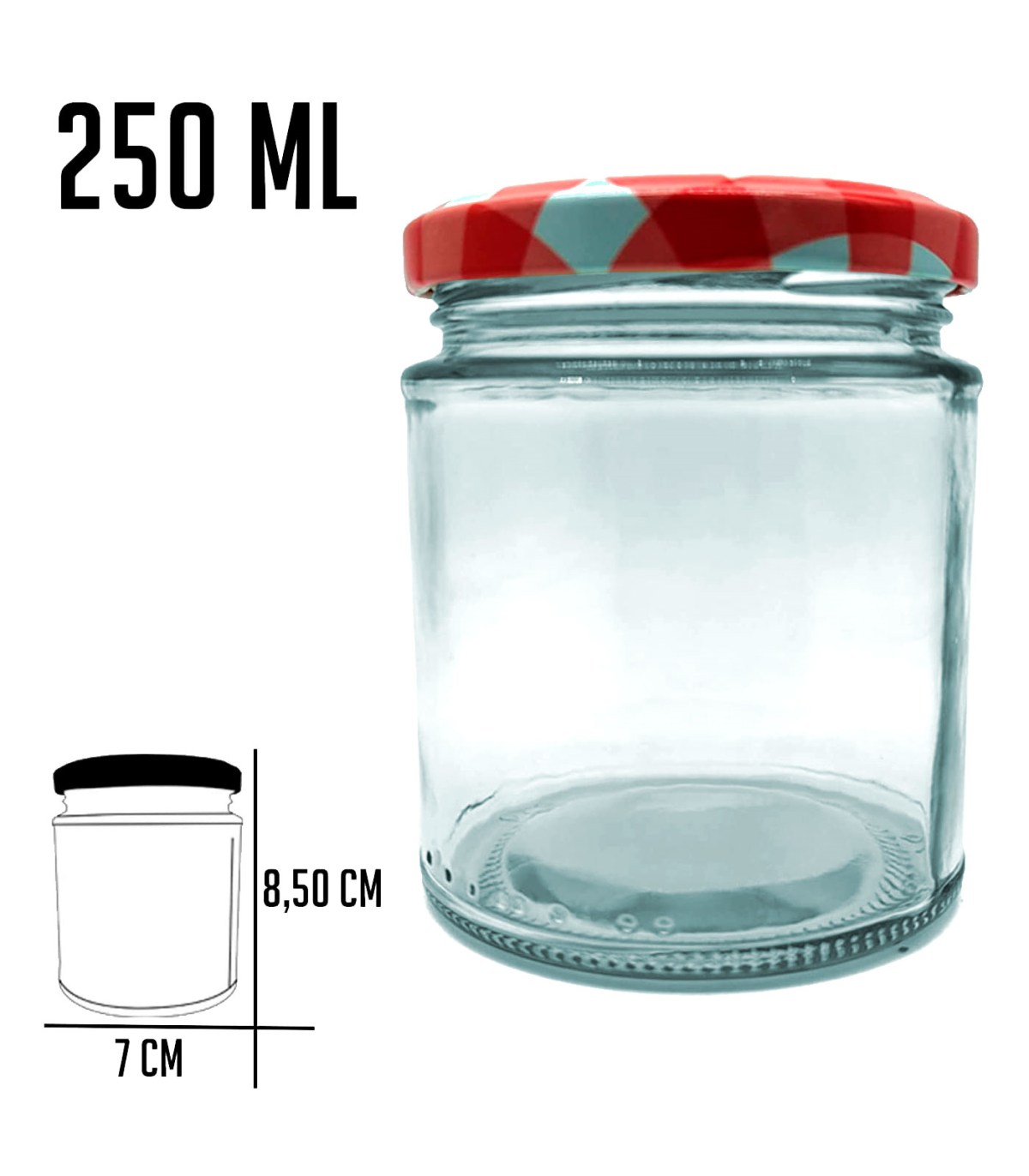 Tradineur - Pack de 3 tarros de cristal con tapa metálica de 450 ml, juego  de frascos de vidrio para caramelos, gominolas, condi