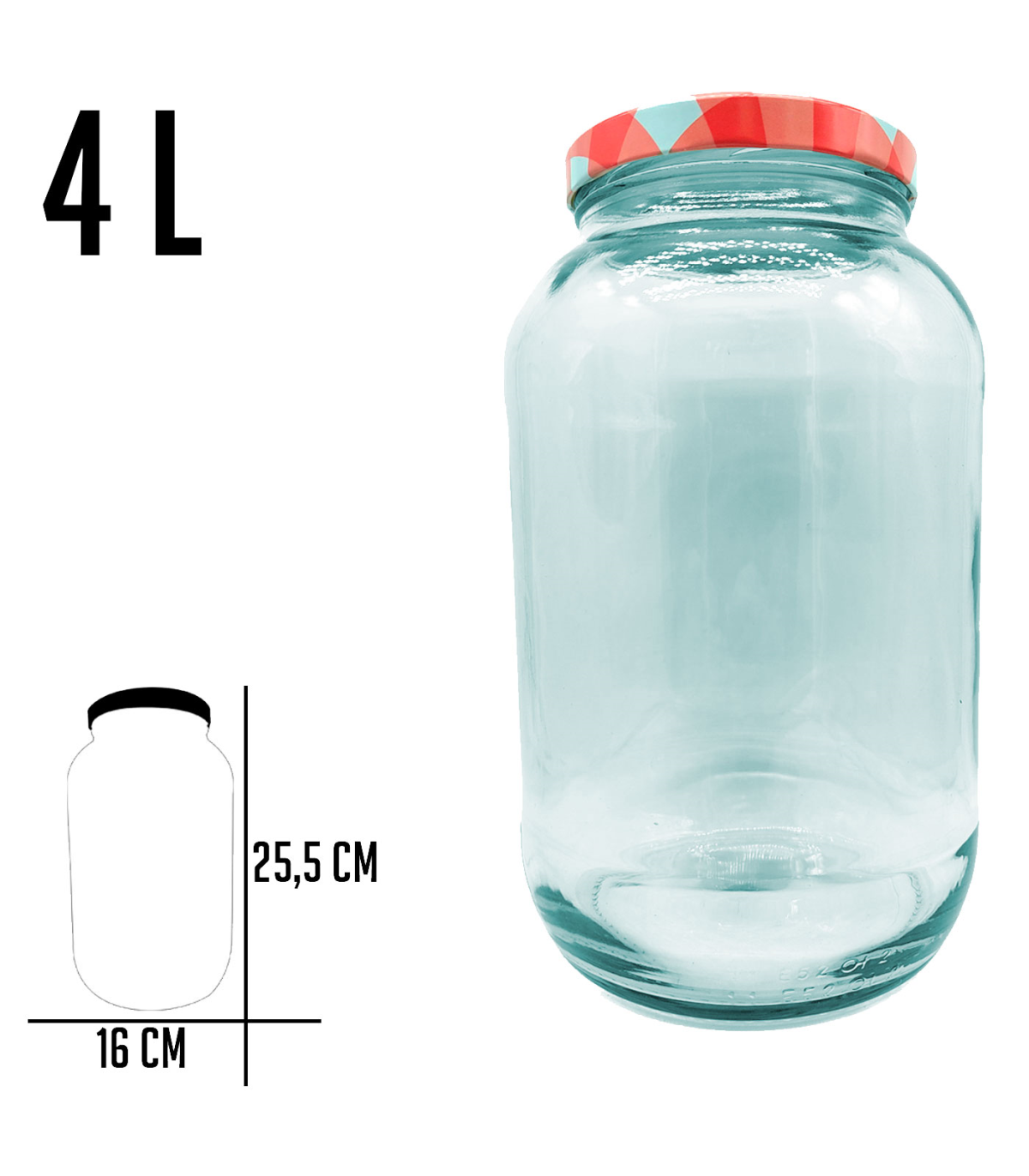 Tradineur - Botella de vidrio multiusos, bote, frasco facetado con