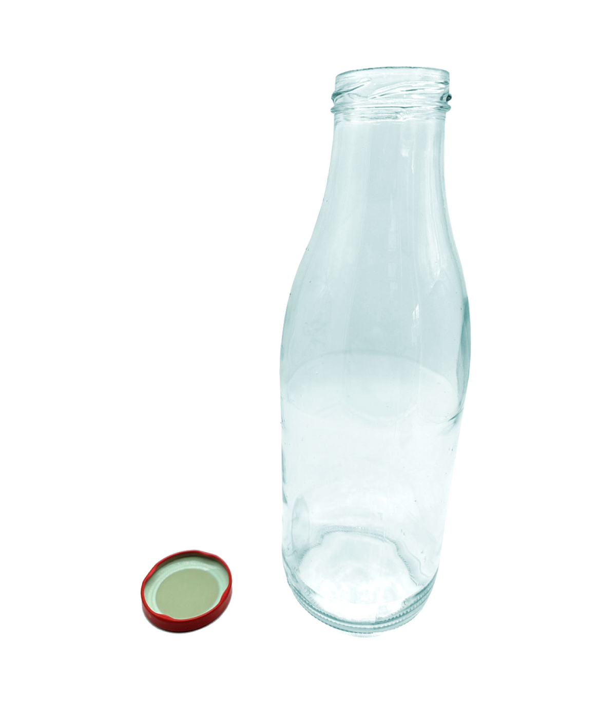  Botellas de leche de vidrio de un litro con tapa de