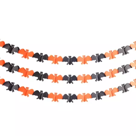Tradineur - Guirnalda de murciélago de Halloween - Diseño clásico - Decoración y complementación para Halloween - Color Naranja/