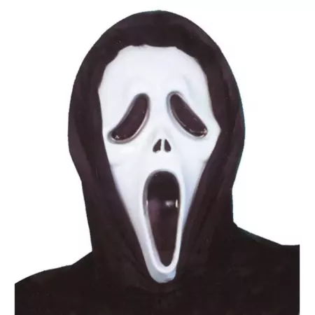 Tradineur - Máscara de scream, asesino con capucha - Apto para jóvenes y adultos - Complementos de disfraces para carnaval, hall