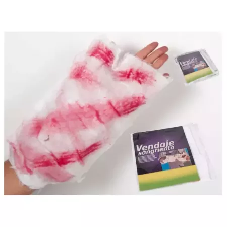 Tradineur - Clásico vendaje ensangrentado para Halloween - Apto para niños y adultos - Ideal para combinar con disfraces para fi