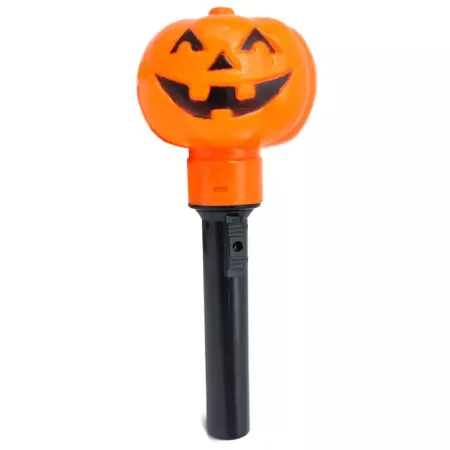 Tradineur - Antorcha de calabaza a pilas - Fabricado en plástico - Decoración para Halloween - Iluminación suave y homogénea.
