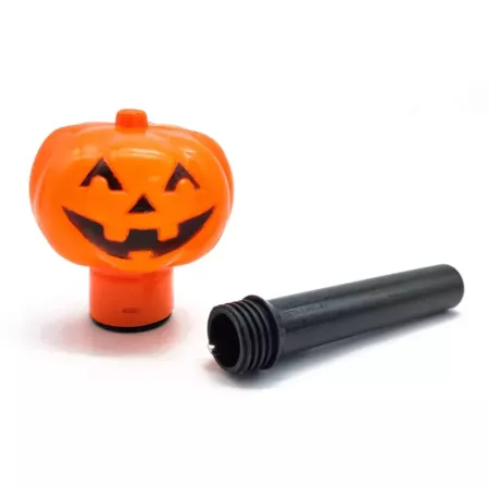 Tradineur - Antorcha de calabaza a pilas - Fabricado en plástico - Decoración para Halloween - Iluminación suave y homogénea.