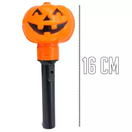 Tradineur - Antorcha de calabaza a pilas - Fabricado en plástico - Decoración para Halloween - Iluminación suave y homogénea.