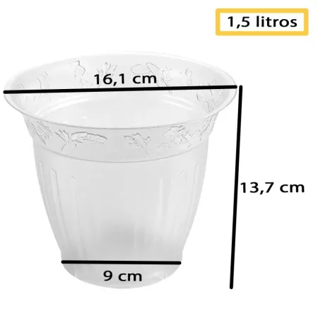 Maceta Plástica Transparente Ø16 cm para Plantas y Flores Maceta Plástica Transparente Ø16 cm para Plantas y Flores