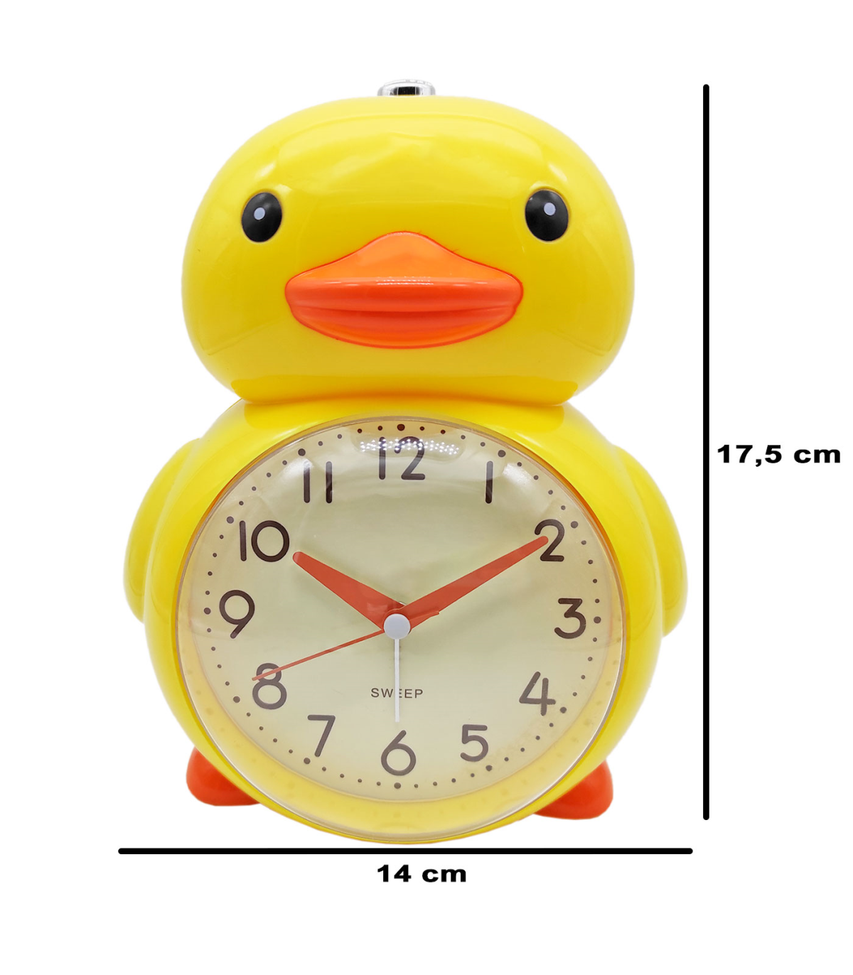 Tradineur - Reloj despertador analógico infantil de plástico, incluye luz y  función snooze, botón de apagado, funcionamiento con