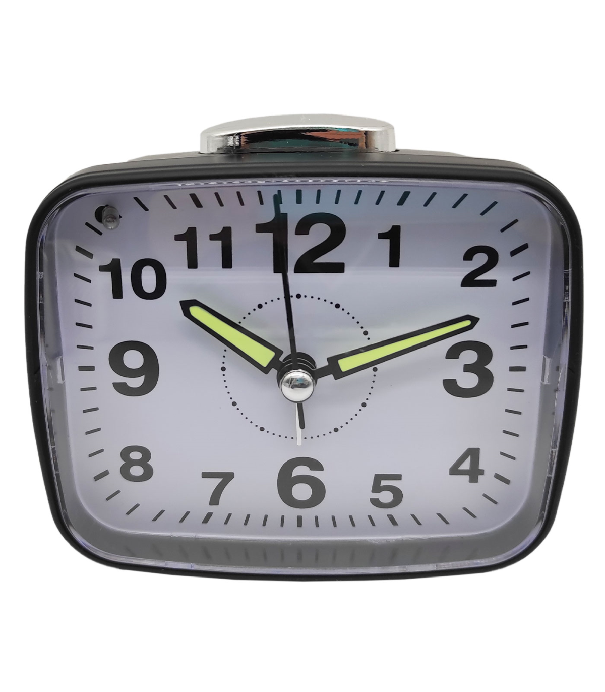 Tradineur - Reloj despertador analógico de plástico, silencioso, alarma  programable, botón de apagado, funcionamiento con 2 pila