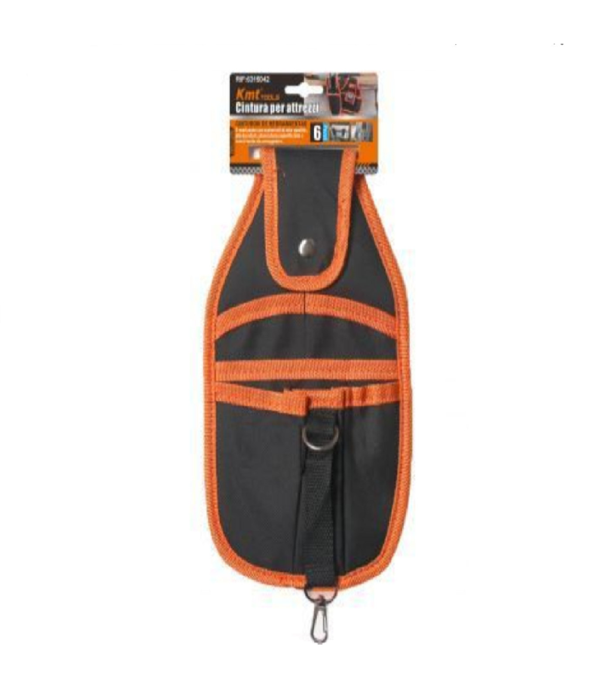 Bolsa porta herramientas para cinturón 26 x 16 cm color negro y naranja,  bolsillo para llaves, martillo, profesionales de la con