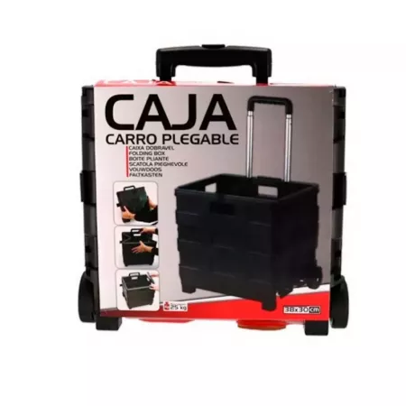 Carro Plegable Negro 25kg - Compacto y Robusto para Viajes Carro Plegable Negro 25kg - Compacto y Robusto para Viajes