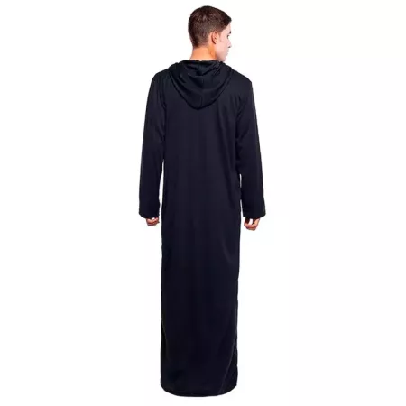 Tradineur - Túnica adulta con capucha - Unisex - 100% Poliéster - Ideal para las fiestas de halloween - Talla M - Color Negro