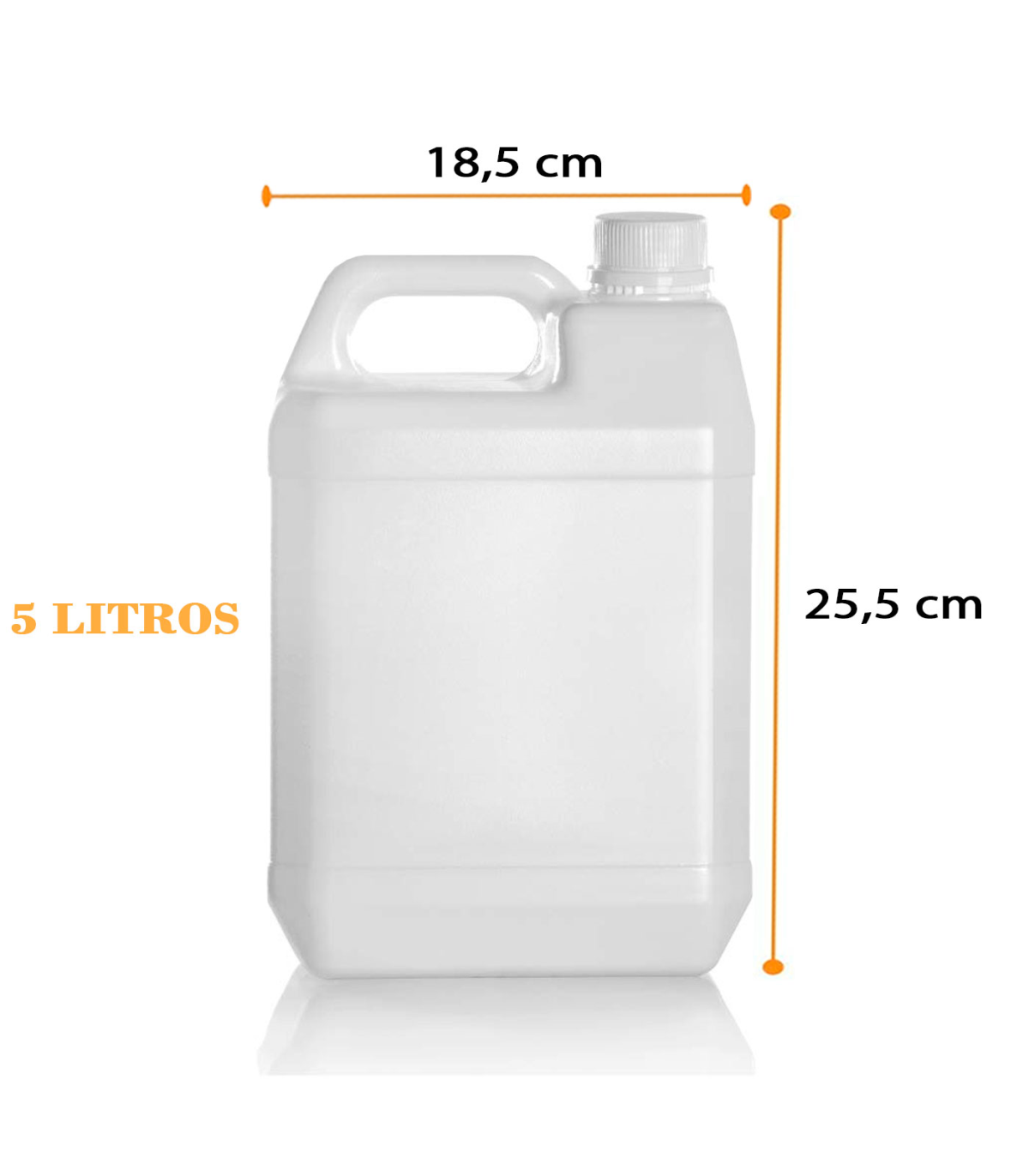 Garrafa de plástico translúcido apto para uso alimentario, bidón, tangue,  jarra, ideal para almacenar y transportar agua, bebida