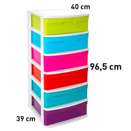 Cajonera Sena 6 Cajones Multicolor para Organizar Hogar