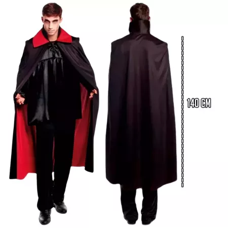 Tradineur - Capa de vampiro bicolor - Fabricado 100% Poliéster - Ideal para carnaval, halloween, cosplay, fiestas, adulto unisex