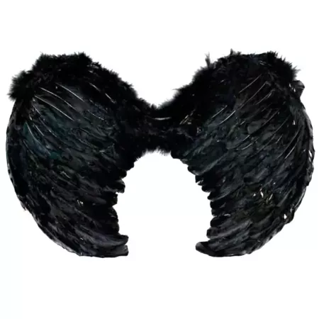 Tradineur - Alas con plumas y tirantes elásticos, complemento para disfraz de halloween, carnaval, cosplay, fiestas, navidad (Ne