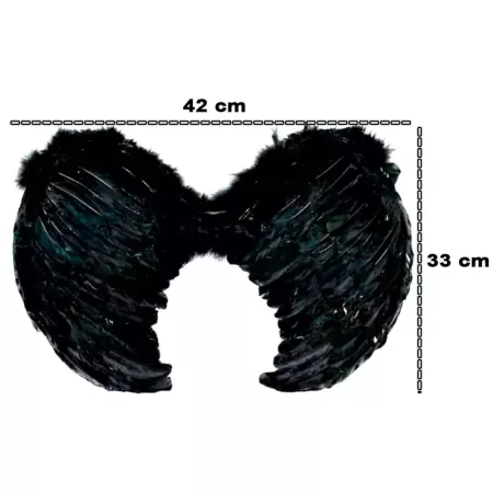 Tradineur - Alas con plumas y tirantes elásticos, complemento para disfraz de halloween, carnaval, cosplay, fiestas, navidad (Ne