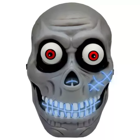 Tradineur - Máscara de calavera para Halloween - Incluye luces - Complemento para disfraces de carnaval - 26 x 17,5 x 9 cm Tradineur - Máscara de calavera para Halloween - Incluye luces - Complemento para disfraces de carnaval - 26 x 17,5 x 9 cm