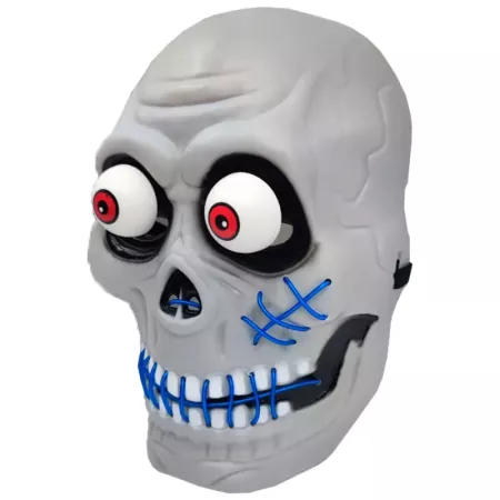Tradineur - Máscara de calavera para Halloween - Incluye luces - Complemento para disfraces de carnaval - 26 x 17,5 x 9 cm Tradineur - Máscara de calavera para Halloween - Incluye luces - Complemento para disfraces de carnaval - 26 x 17,5 x 9 cm
