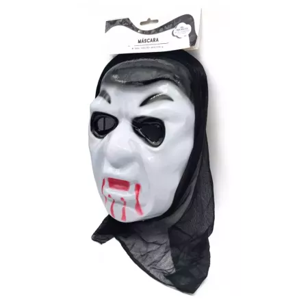 Tradineur - Máscara de vampiro para Halloween - Fabricado en plástico - Accesorio para disfraces de carnaval - 27 x 20 x 7 cm